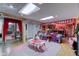 Finished basement featuring a brick fireplace, sitting area, and retro diner bar at 5750 W 650 N, Thorntown, IN 46071