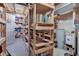 Spacious basement storage room features wooden shelving and ample space for organization and storing goods at 5750 W 650 N, Thorntown, IN 46071