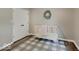 Cozy Bedroom with a crib and a stylish black and white patterned rug at 710 Marie Ln, Fortville, IN 46040