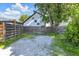 Backyard features a gravel parking area, bordered by wooden fencing at 715 Terrace Ave, Indianapolis, IN 46203