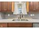 Close-up of a well-maintained kitchen sink area with modern fixtures and granite countertops at 7153 N Audubon Rd, Indianapolis, IN 46250