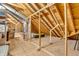 Unfinished attic space with ductwork and wood beams and plenty of room to remodel at 7897 Hickory Ridge Ln, Mooresville, IN 46158