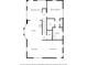 First floor plan showing the kitchen, living room, dining area, and primary bedroom at 825 Iowa St, Indianapolis, IN 46203