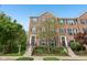 Charming brick townhouse with symmetrical design and inviting curb appeal, set against a clear blue sky at 877 Rosalind Pl, Carmel, IN 46032