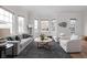Bright living room with large windows, neutral furniture, and an eye-catching art piece at 904 Veterans Way, Carmel, IN 46032
