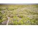 Aerial view of a house situated within a dense, colorful forest with a dirt road leading to the property at 9660 B Old Haggard Rd, Morgantown, IN 46160