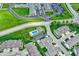 An aerial view of a community pool and the homes that surround it at 9713 Springcress Dr, Noblesville, IN 46060