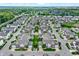 Expansive aerial view of a planned residential community, boasting manicured lawns and tree-lined streets at 9713 Springcress Dr, Noblesville, IN 46060
