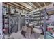Unfinished basement storage area with shelving and ample space for organizing belongings at 1014 Massey Ct, Greenwood, IN 46143