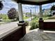 View from front porch with brick columns and a stone floor looking towards the street at 1328 Sturm Ave, Indianapolis, IN 46202