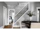 Intimate dining area featuring a round table and seamless transition to a bedroom through an open doorway at 139 N East St, Pendleton, IN 46064