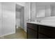 Modern bathroom with vanity and a toilet in separate space for privacy at 14584 Hinton Dr, Fishers, IN 46037