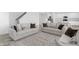 Open-concept living room and kitchen with hardwood floors and modern furniture at 17344 Hanningfield Way, Westfield, IN 46074