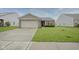 Charming single-story home features a brick facade, well-maintained lawn, and an attached two-car garage at 1739 Elderberry Dr, Indianapolis, IN 46234