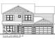 Detailed rendering showcasing a two-story home with a brick and shingle facade, plus a three-car garage at 201 Ames Dr, Whiteland, IN 46184