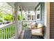 Inviting covered porch with comfortable seating area perfect for relaxing with chairs, a rug, and string lights at 2237 N New Jersey St, Indianapolis, IN 46205