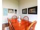 Dining room featuring a wooden table, chairs, light walls, and decorative artwork, creating an inviting space for meals at 2449 Orchard Creek Dr, Columbus, IN 47201