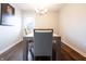 Cozy dining room featuring modern chandelier and stylish table and chairs at 3367 Rolling Knoll Ln, Columbus, IN 47201