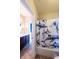 Bathroom with a shower-tub combo and vanity; a unique shark-themed shower curtain is included at 3561 Shady Lk Dr, Westfield, IN 46074