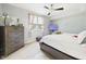 Bedroom with neutral carpet, ceiling fan, and a window at 4079 S 50 W, Anderson, IN 46013