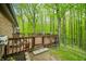 View of the back deck featuring an outdoor kitchen and wooded backdrop at 4291 E Lakeview Dr, Martinsville, IN 46151
