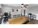 Versatile dining area featuring wood floors, a ceiling fan, and ample space for dining or home office at 5851 Grand Ave, Plainfield, IN 46168