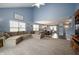 Bright living room flows into dining area and kitchen at 610 Redwood Dr, Pendleton, IN 46064