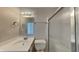 Bright bathroom featuring a white vanity, framed mirror, and a glass enclosed shower for a clean, modern feel at 7018 Mallard Way, Plainfield, IN 46168