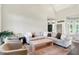 Bright living room with neutral colored sofa, lots of seating and windows at 7110 Koldyke Dr, Fishers, IN 46038