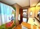 Well-lit bathroom with animal themed shower curtain, and a spacious vanity at 7621 Forest Dr, Fishers, IN 46038