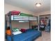 Bedroom with bunk bed, closet, and colorful bedding at 8814 W 30Th St, Indianapolis, IN 46234