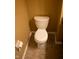 A standard white toilet against a wall with tan paint and tile flooring at 8912 Hosta Way, Indianapolis, IN 46113
