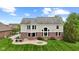 Well manicured backyard featuring a stone fire pit and an outdoor seating area at 9749 Soaring Eagle Ln, Fishers, IN 46055