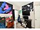 Bedroom with desk, TV, and decor at 998 Cass Dr, Franklin, IN 46131