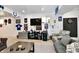Colts-themed recreation room featuring a comfortable seating area and a TV for entertainment at 998 Cass Dr, Franklin, IN 46131