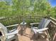 Relaxing balcony with comfortable seating and lush green tree views, offering a serene outdoor experience at 1026 Jackson St, Columbus, IN 47201