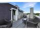 Relaxing deck area furnished with wicker seating, perfect for outdoor enjoyment and entertaining at 1026 Jackson St, Columbus, IN 47201