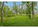 Expansive backyard with lush green grass, mature trees, and plenty of space for outdoor activities and relaxation at 11064 Hamilton Run, Zionsville, IN 46077