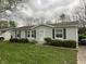 Charming one-story home with manicured lawn and classic curb appeal on an overcast day at 117 Fountain Lake Dr, Greenfield, IN 46140