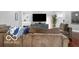 Comfortable living room with a large sofa and modern entertainment setup at 1808 E 11Th St, Indianapolis, IN 46201