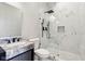 Modern bathroom featuring a single vanity, a frameless glass shower at 202 Mckim Ave, Indianapolis, IN 46201