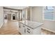 Open-concept kitchen with granite countertops and a center island at 202 Mckim Ave, Indianapolis, IN 46201