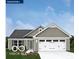 Charming single-story home featuring a two-car garage, gray siding and a welcoming front door at 2334 Black Rock Cir, Lebanon, IN 46052