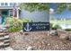 Close-up of the Harbour Club community sign, highlighting the private community and scenic lake views at 2823 Somerset Bay, Indianapolis, IN 46240