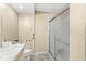 Bathroom featuring tiled flooring, glass-enclosed shower and white trim at 315 W High St, Pendleton, IN 46064