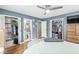 Spacious bedroom with hardwood floors, en suite bathroom, two closets, and a relaxing atmosphere at 4050 Westover Dr, Indianapolis, IN 46268
