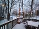 Outdoor space featuring a spacious deck with lights, overlooking a picturesque lake, perfect for relaxation and entertainment at 448 Tamarack Ln, Noblesville, IN 46062