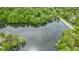 Expansive aerial view of a serene lake surrounded by lush greenery at 7 Lake Hart, Mooresville, IN 46158