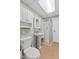 Bathroom with standing shower, toilet, and pedestal sink at 7 Lake Hart, Mooresville, IN 46158