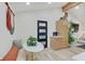 Charming kitchen nook with a bench, round table, and stylish decor at 8049 Burn Ct, Indianapolis, IN 46217